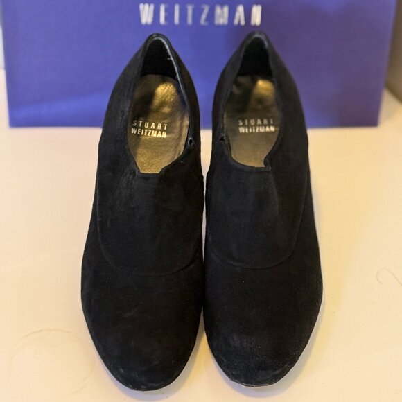 Stuart Weitzman Black Suede Ankle Boot - Size 8 - Picture 2 of 4